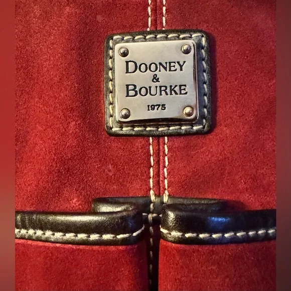 Dooney & Bourke Vintage Safari Suede Hobo Bag (Red/Brown) - EUC - Picture 2 of 16